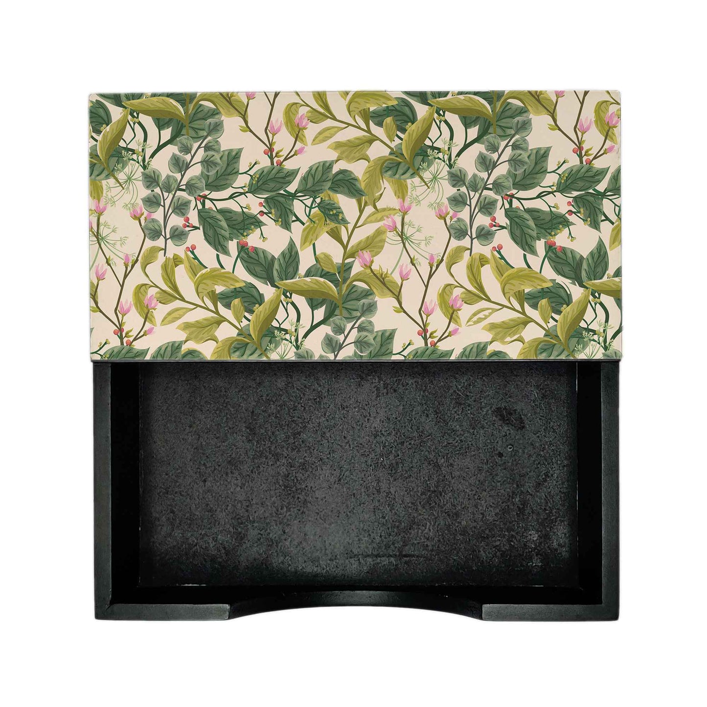 Vintage Floral Tissue Holder 6" x 6" x 1.5" Ht. - Design Image