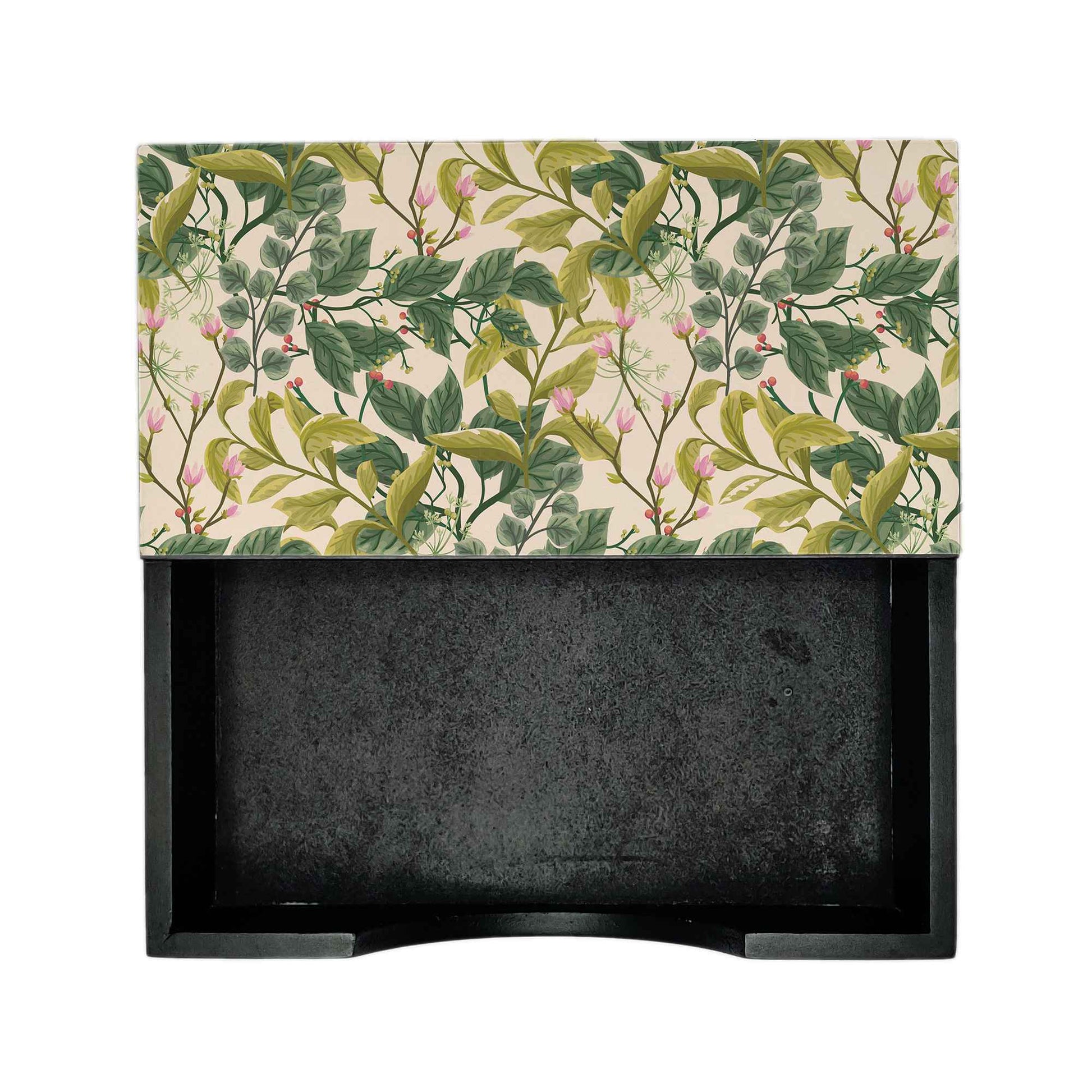 Vintage Floral Tissue Holder 6" x 6" x 1.5" Ht. - Design Image