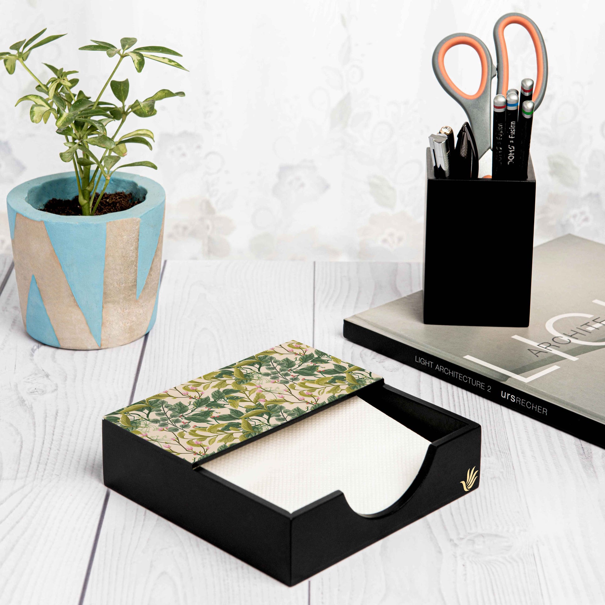 Vintage Floral Tissue Holder 6" x 6" x 1.5" Ht. - Lifestyle Image