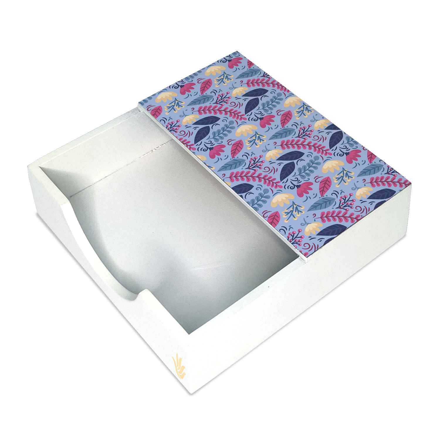 Winter Flowers Tissue Holder 6" x 6" x 1.5" Ht. - Main Image
