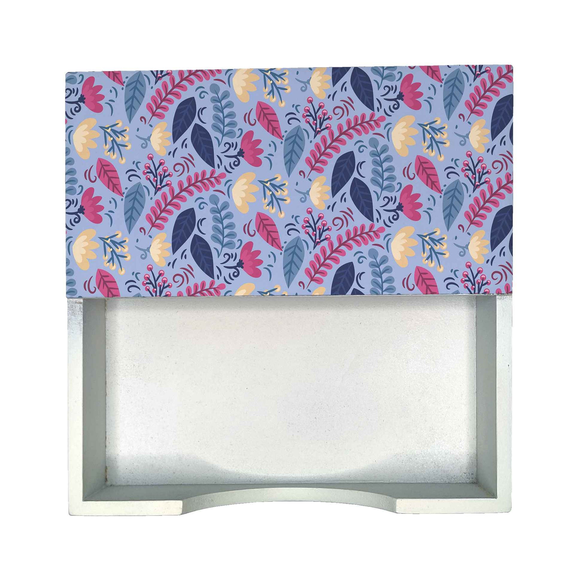 Winter Flowers Tissue Holder 6" x 6" x 1.5" Ht. - Design Image