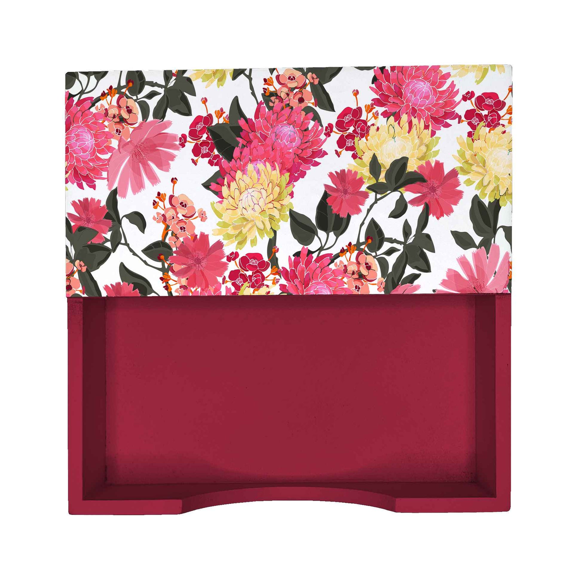 Ava Floral R Tissue Holder 6" x 6" x 1.5" Ht. - Design Image