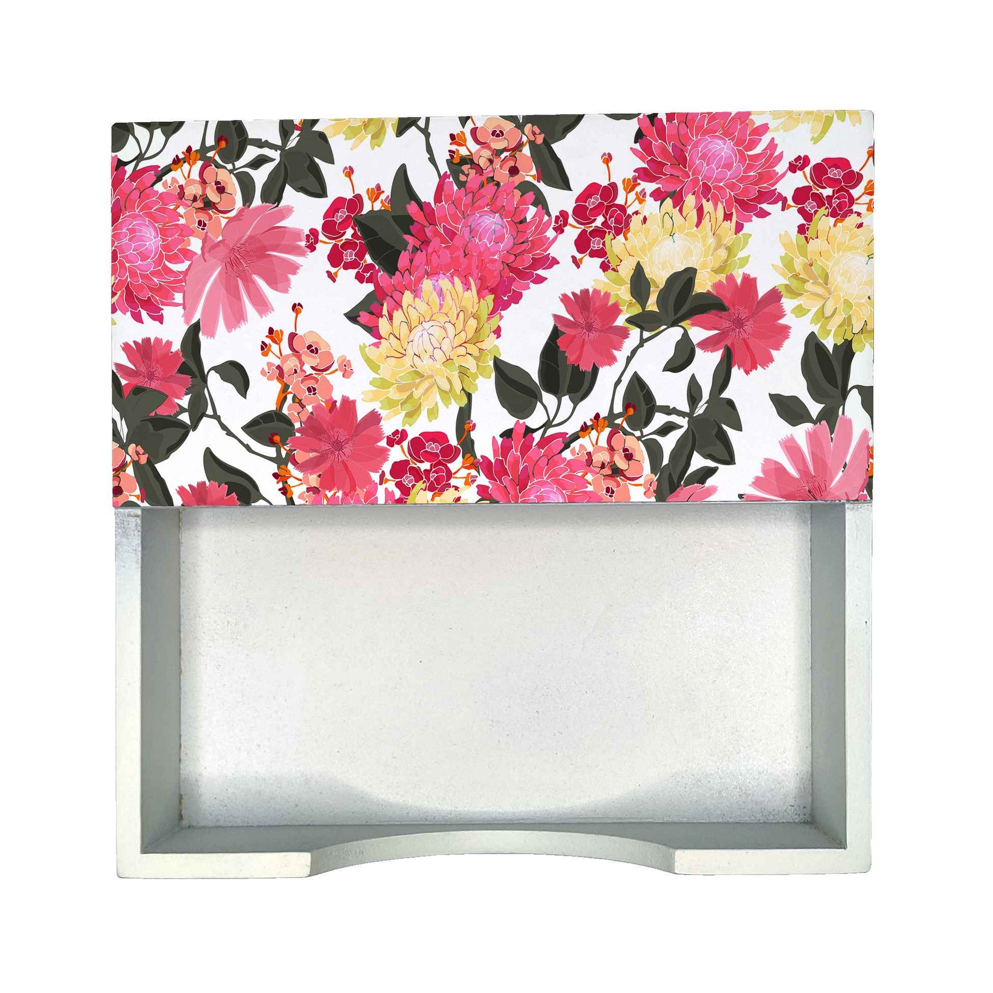 Ava Floral W Tissue Holder 6" x 6" x 1.5" Ht. - Design mage