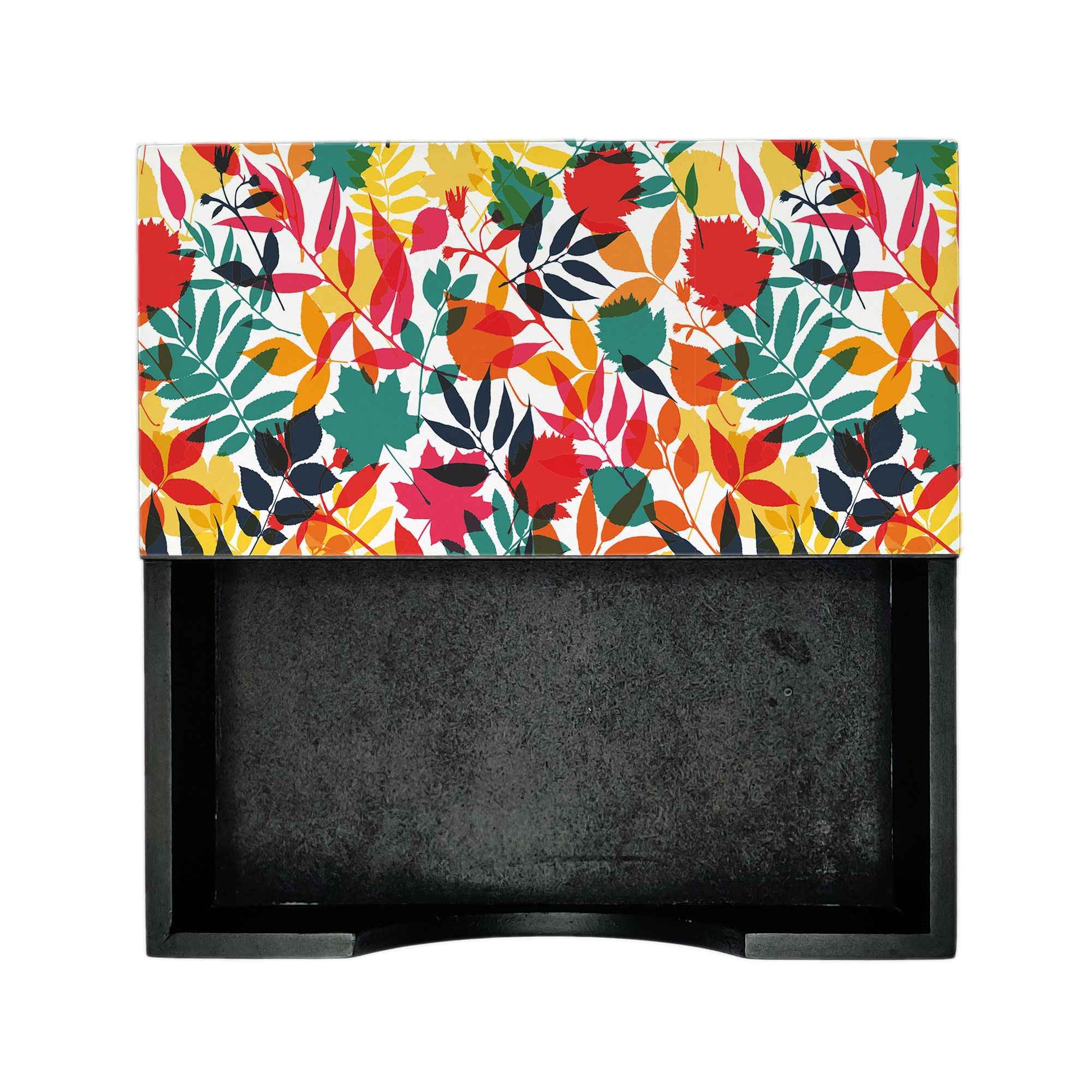 Autumn Leaves Tissue Holder 6" x 6" x 1.5" Ht. - Design Image