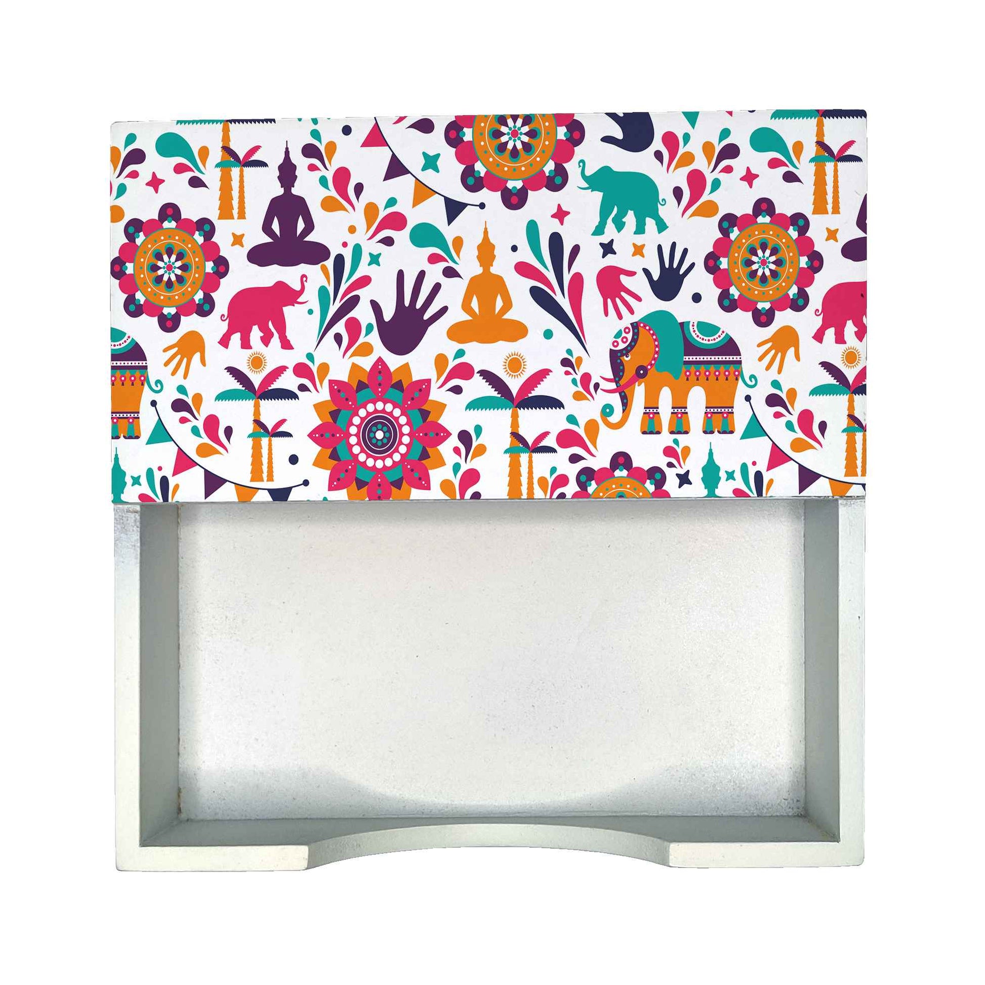 India Tissue Holder 6" x 6" x 1.5" Ht. - Design Image