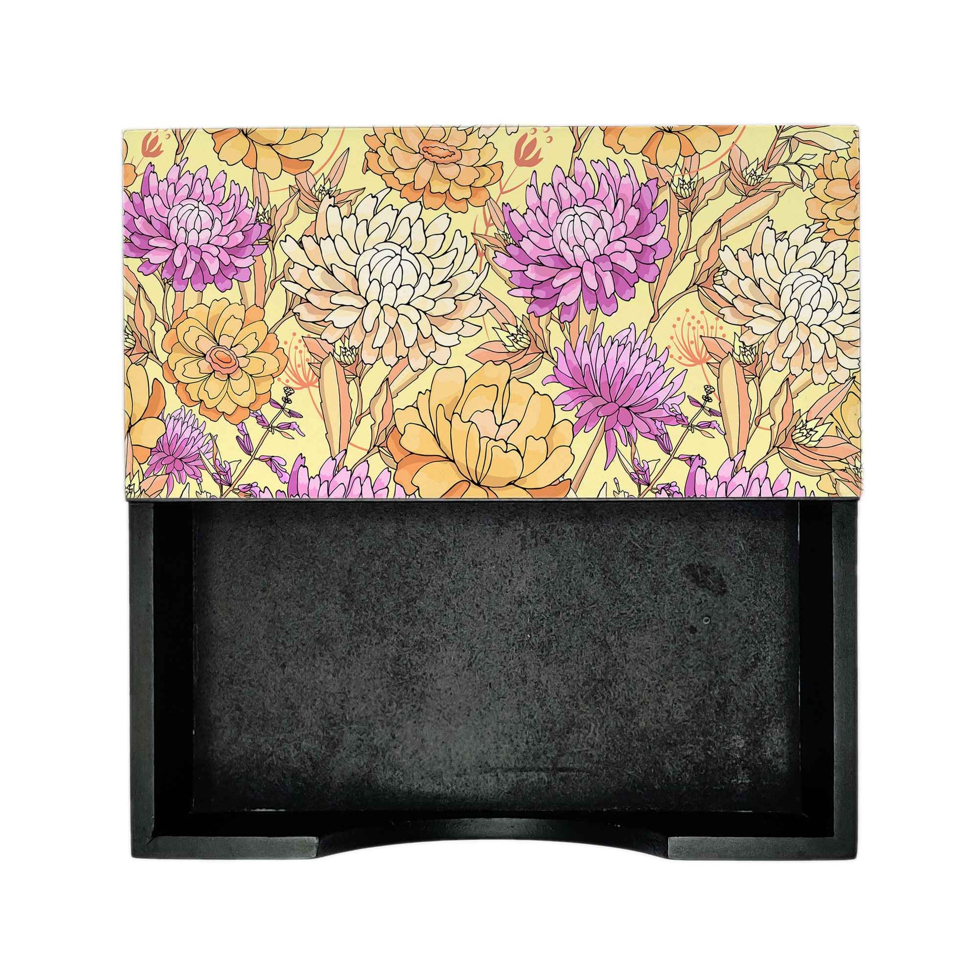 Maya Floral Tissue Holder 6" x 6" x 1.5" Ht. - Design Image