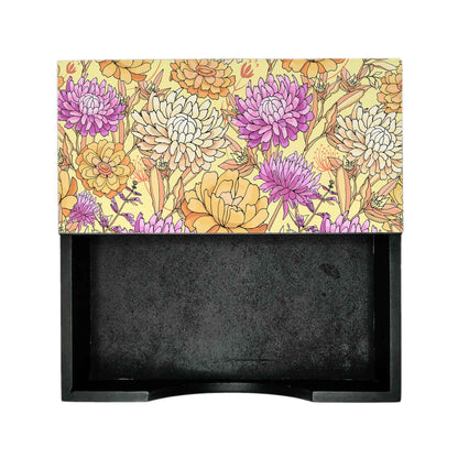Maya Floral Tissue Holder 6" x 6" x 1.5" Ht. - Design Image
