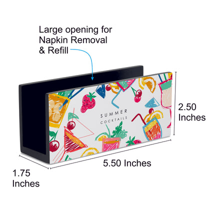 Summer Cocktails Tissue Stand 1.5" x 5.5" x 2.5" - Dimension Image