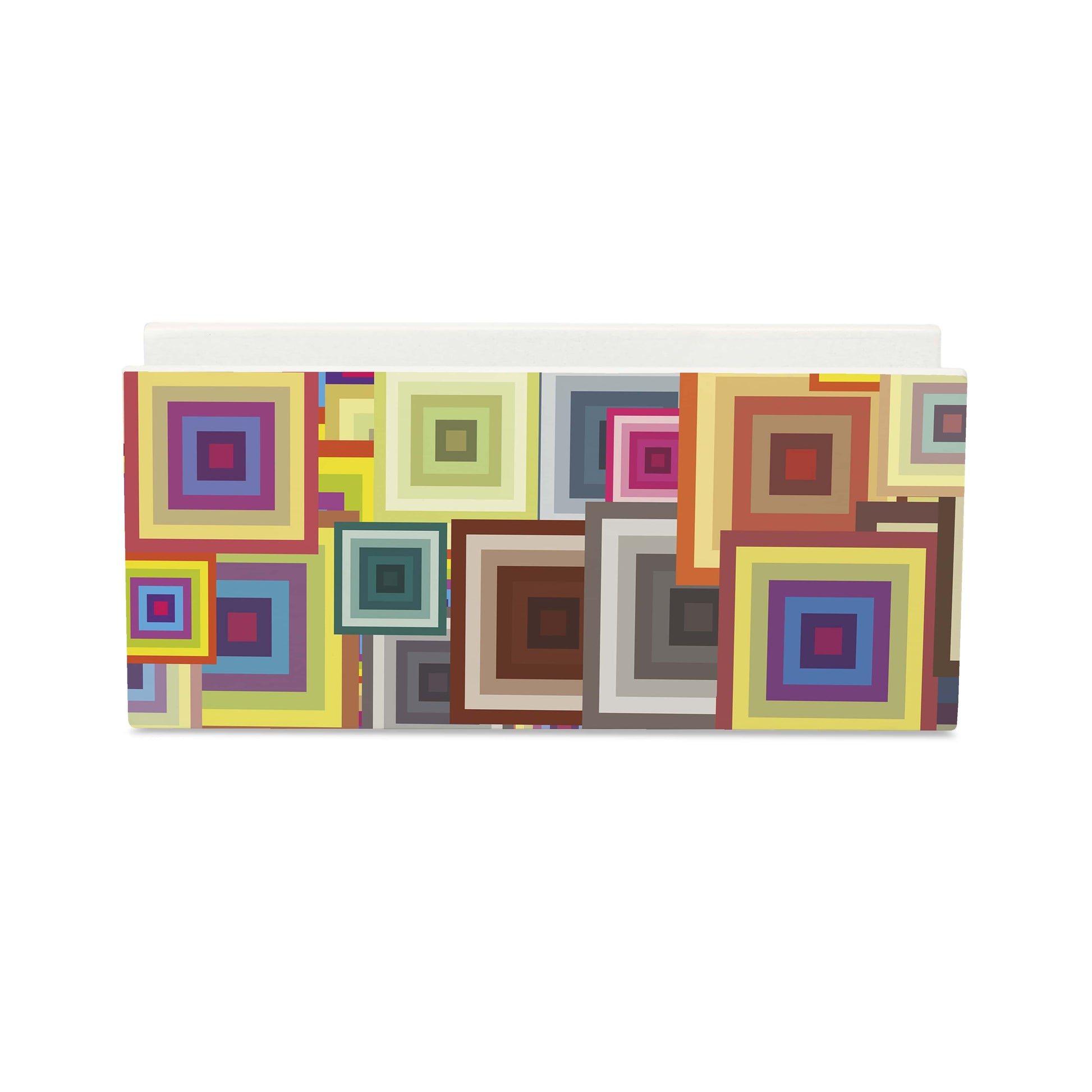 Colourful Squares Tissue Stand 1.5" x 5.5" x 2.5" - Main Image