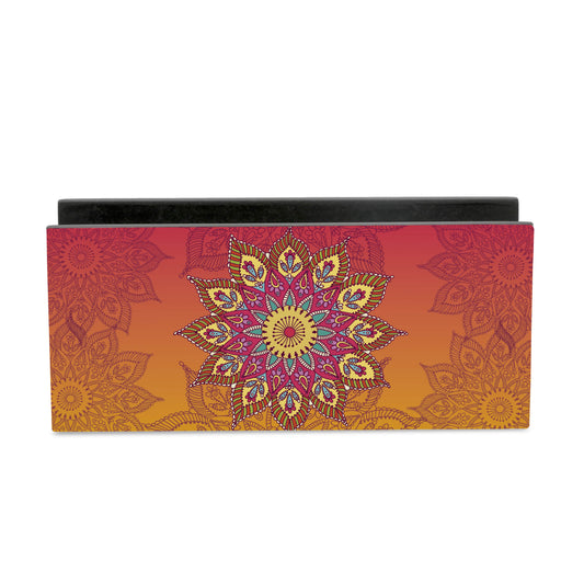 Orange Mandala Tissue Stand 1.5" x 5.5" x 2.5" - Main Image