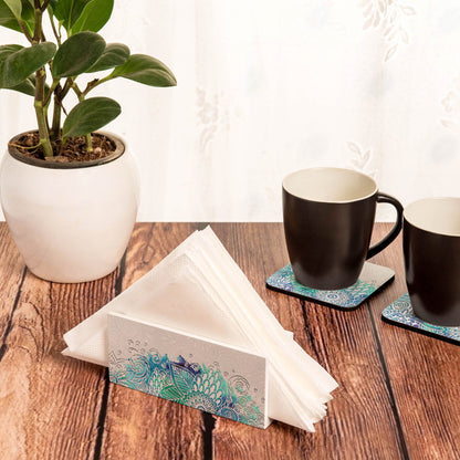 Abstract Flowers Tissue Stand 1.5" x 5.5" x 2.5" Lifestyle Photo
