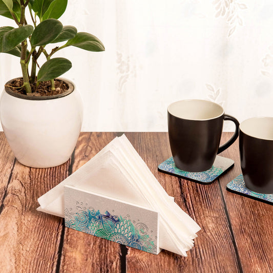 Abstract Flowers Tissue Stand 1.5" x 5.5" x 2.5" Lifestyle Photo