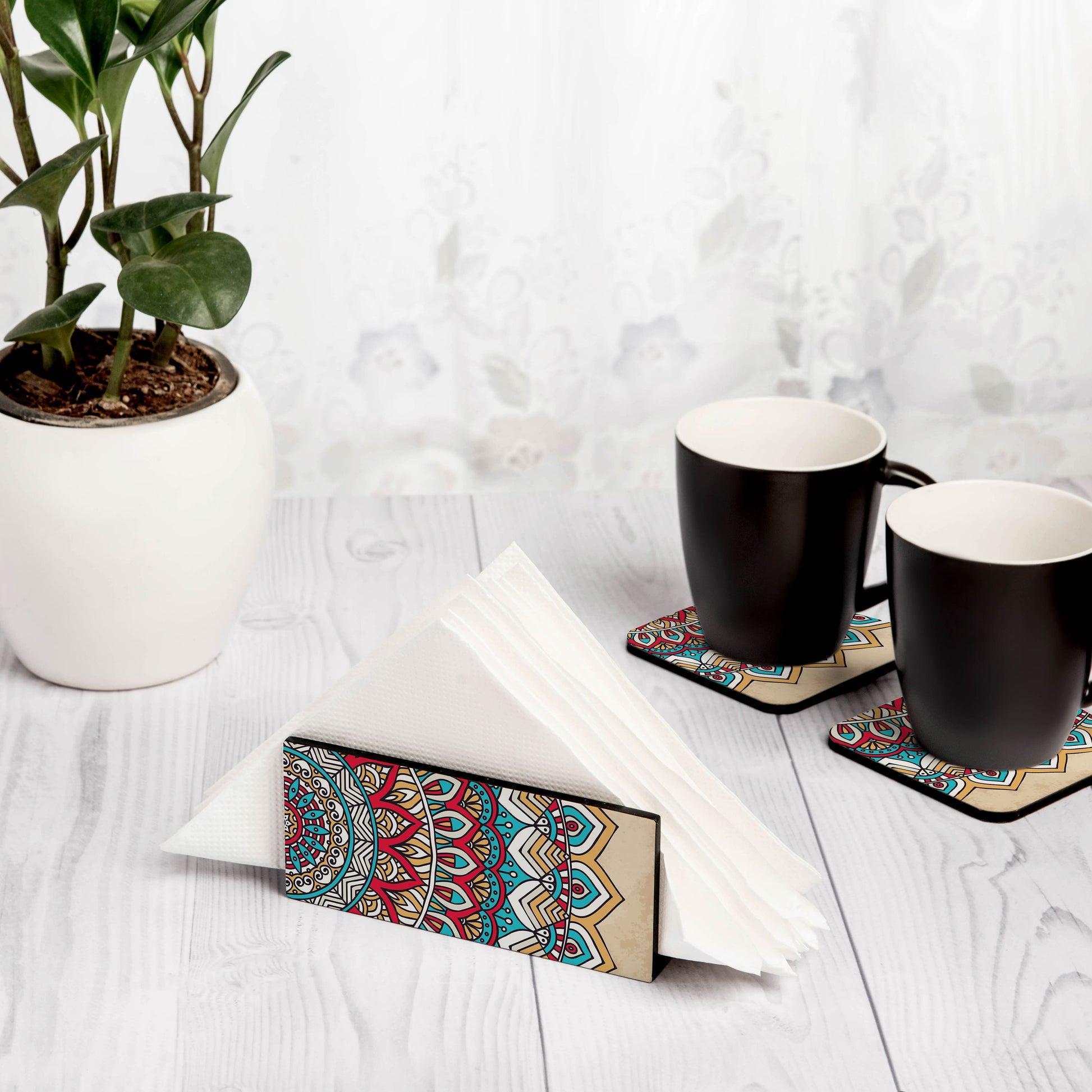 Mandala Vintage 2 Tissue Stand 1.5" x 5.5" x 2.5" - Lifestyle Image