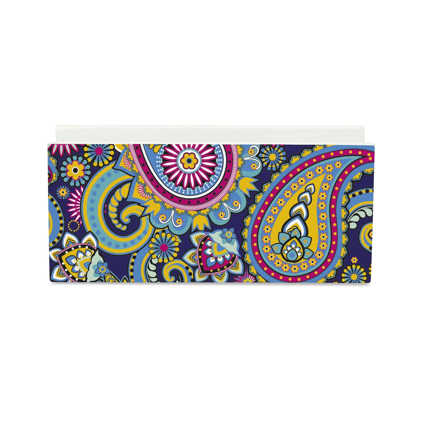 Blue Paisley Tissue Stand 1.5" x 5.5" x 2.5" - Main Image