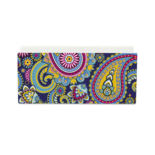 Blue Paisley Tissue Stand 1.5" x 5.5" x 2.5" - Main Image