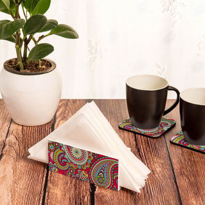 Pink Paisley Tissue Stand 1.5" x 5.5" x 2.5" - Lifestyle Image
