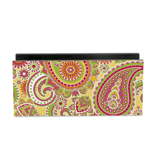 Yellow Paisley Tissue Stand 1.5" x 5.5" x 2.5" - Main Image