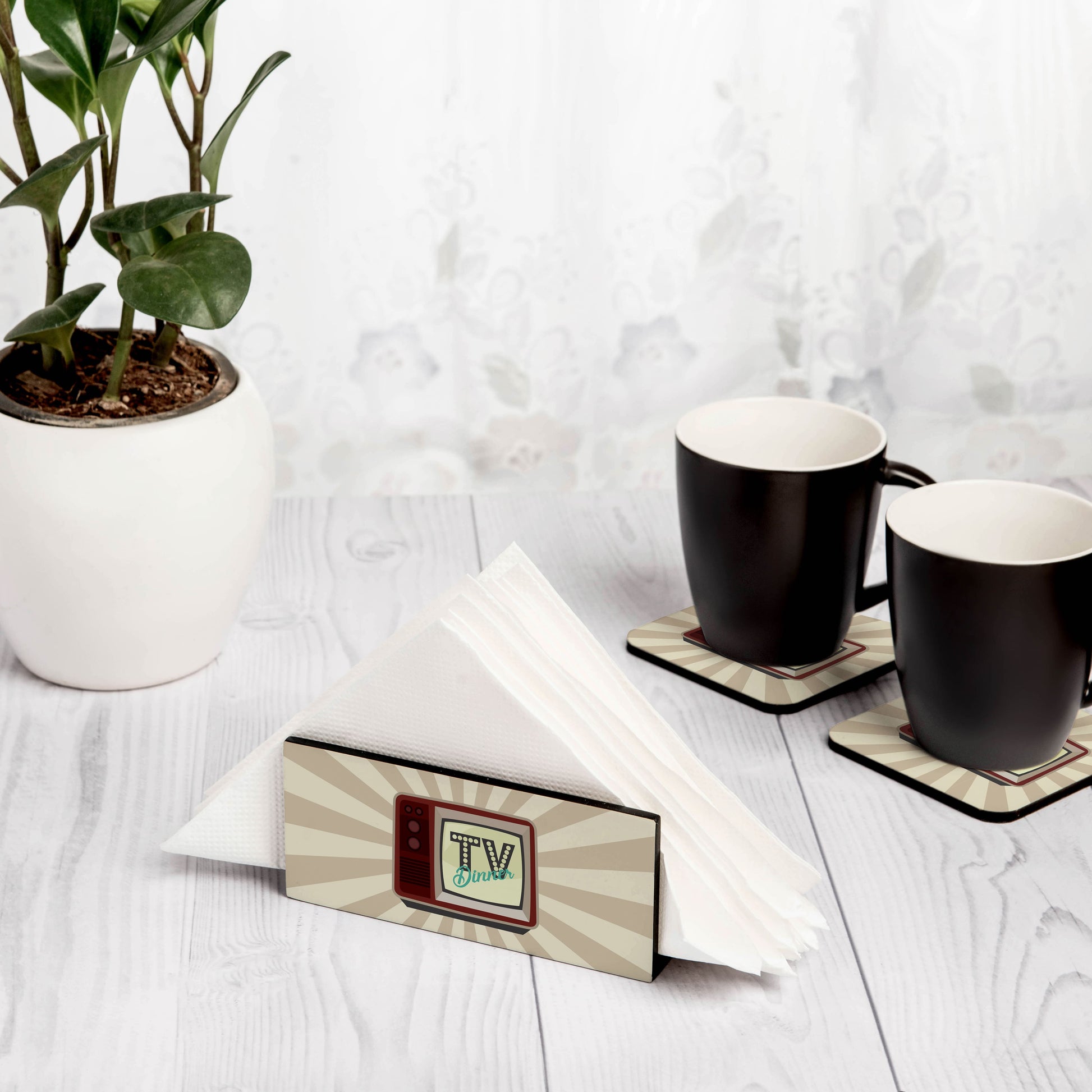 TV Dinner Tissue Stand 1.5" x 5.5" x 2.5" - Lifestyle Image