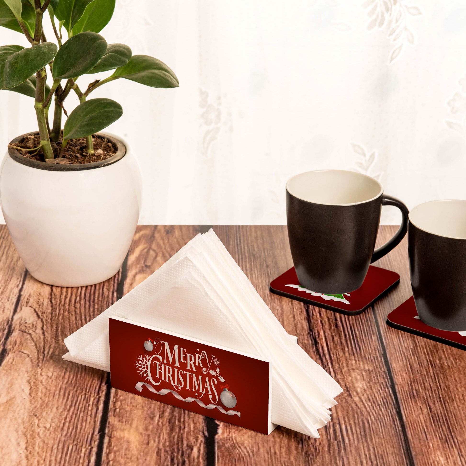 Xmas Tree Tissue Stand 1.5" x 5.5" x 2.5" - Lifestyle Image