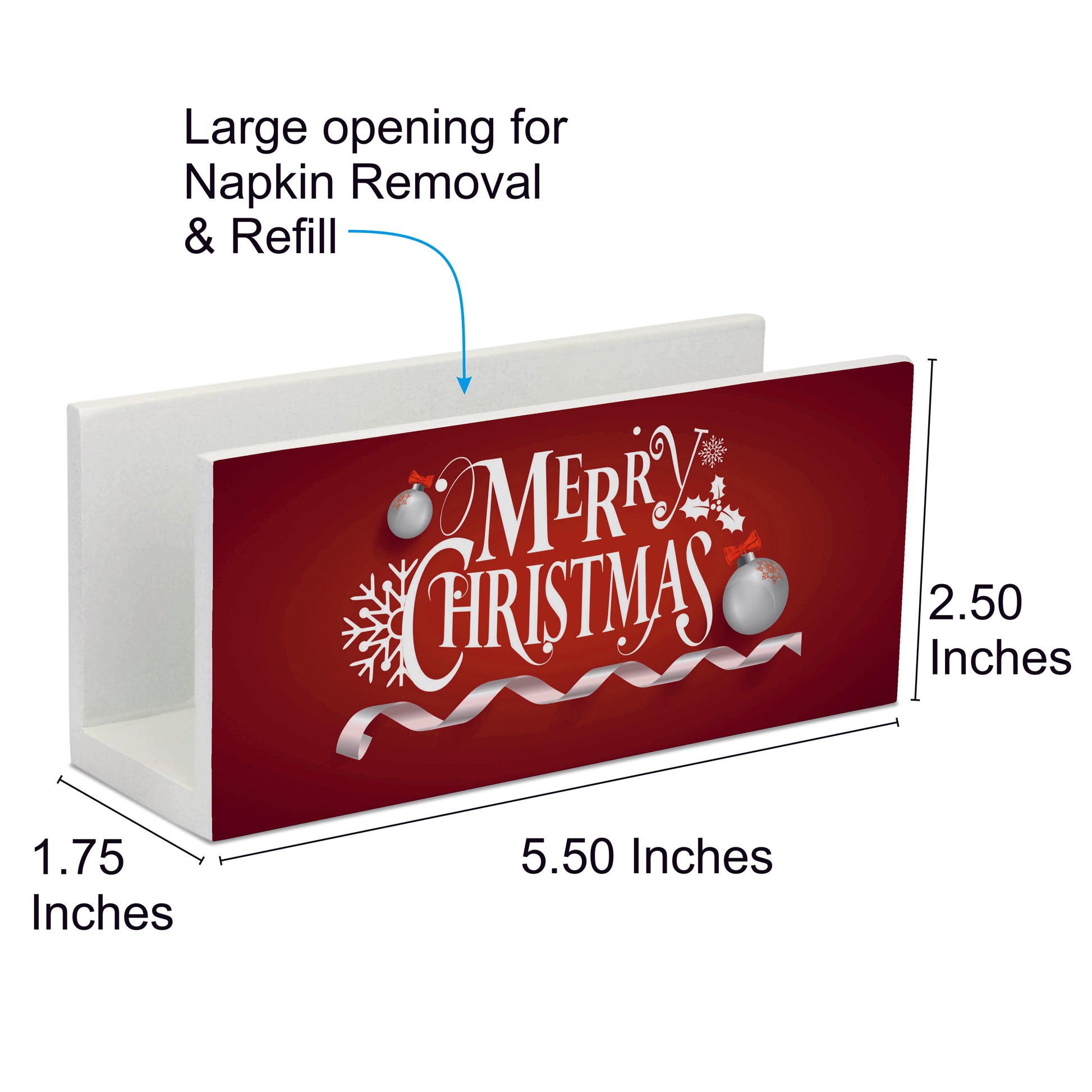 Xmas Tree Tissue Stand 1.5" x 5.5" x 2.5" - Dimension Image