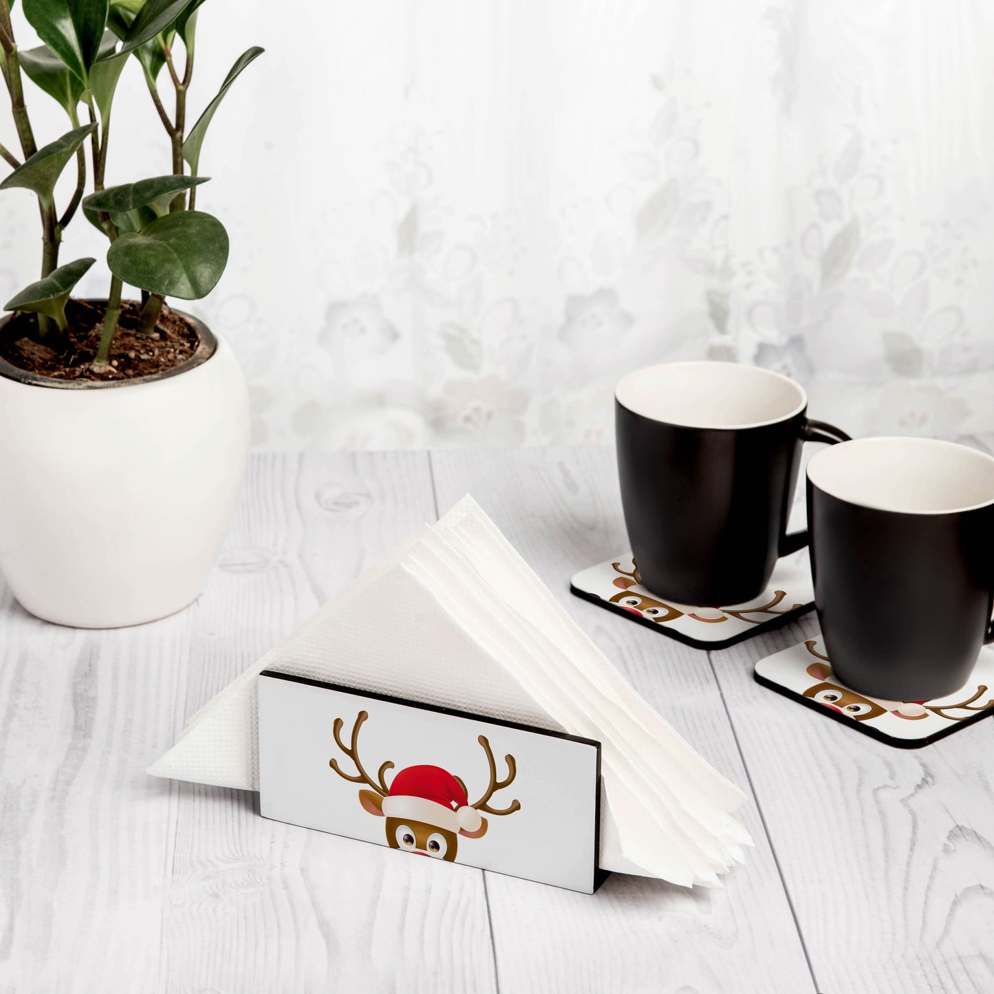 Xmas Reindeer Tissue Stand 1.5" x 5.5" x 2.5" - Lifestyle Image