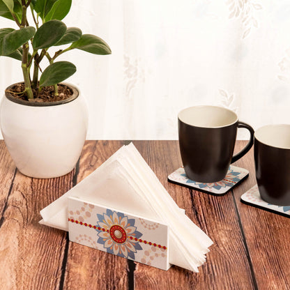Rakhee Blue Tissue Stand 1.5" x 5.5" x 2.5" - Lifestyle Image