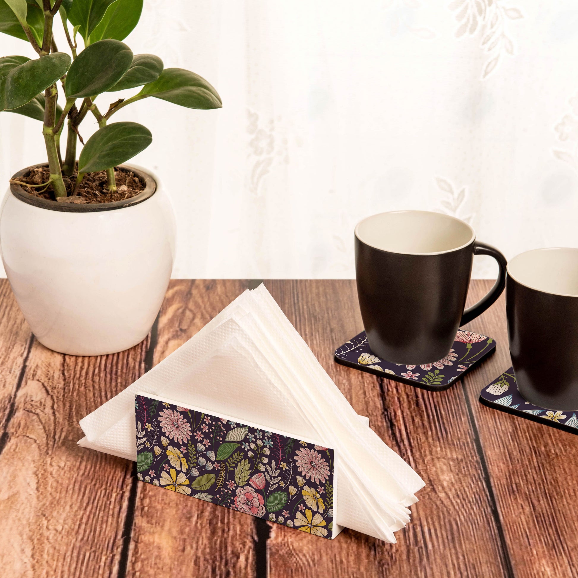 Floral Daisy Tissue Stand 1.5" x 5.5" x 2.5" - Lifestyle Image