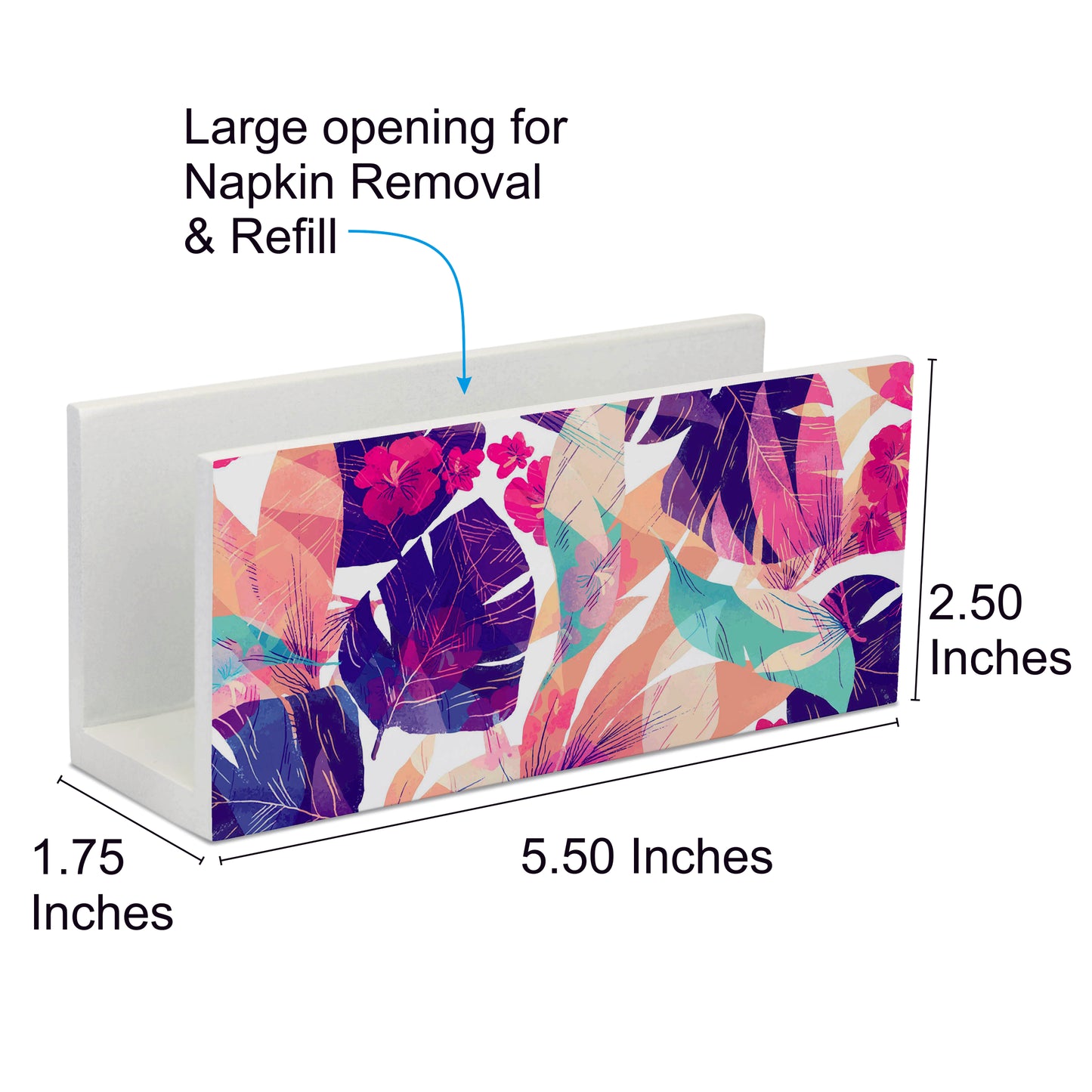 Hawaii Tissue Stand 1.5" x 5.5" x 2.5" - Dimension Image