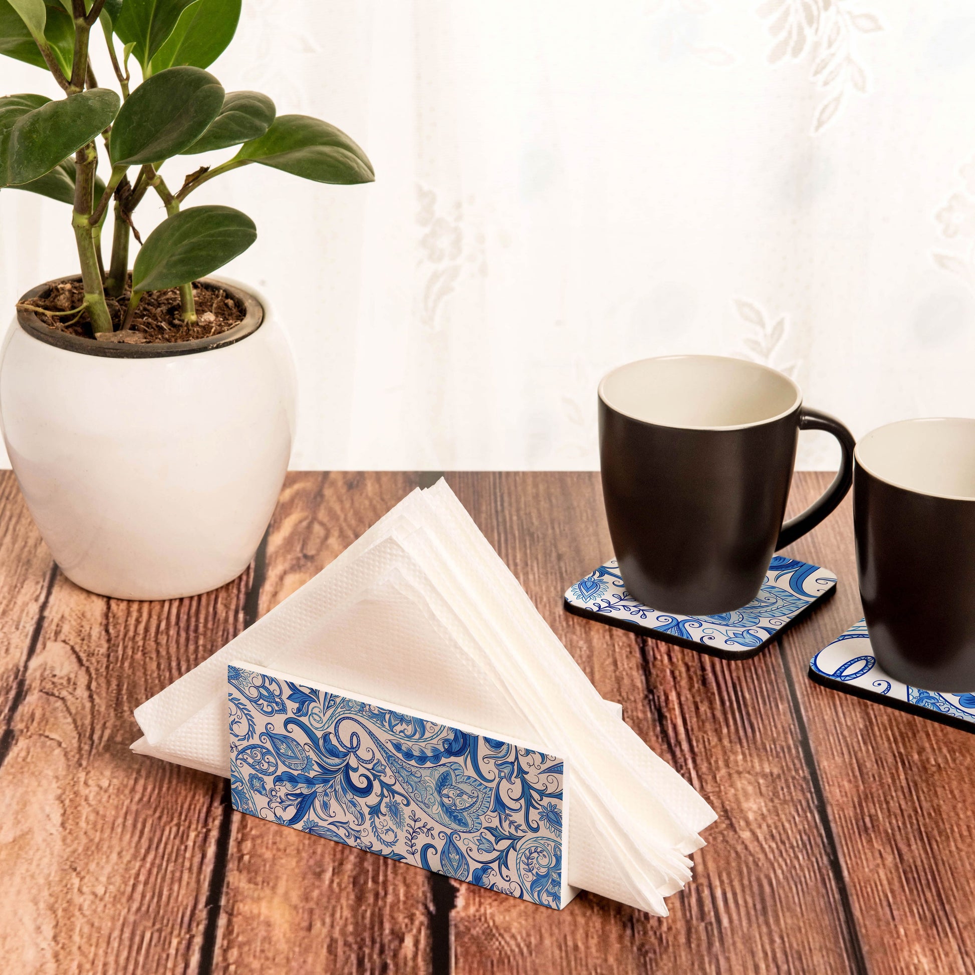 Blue Orient Tissue Stand 1.5" x 5.5" x 2.5" - Lifestyle Image