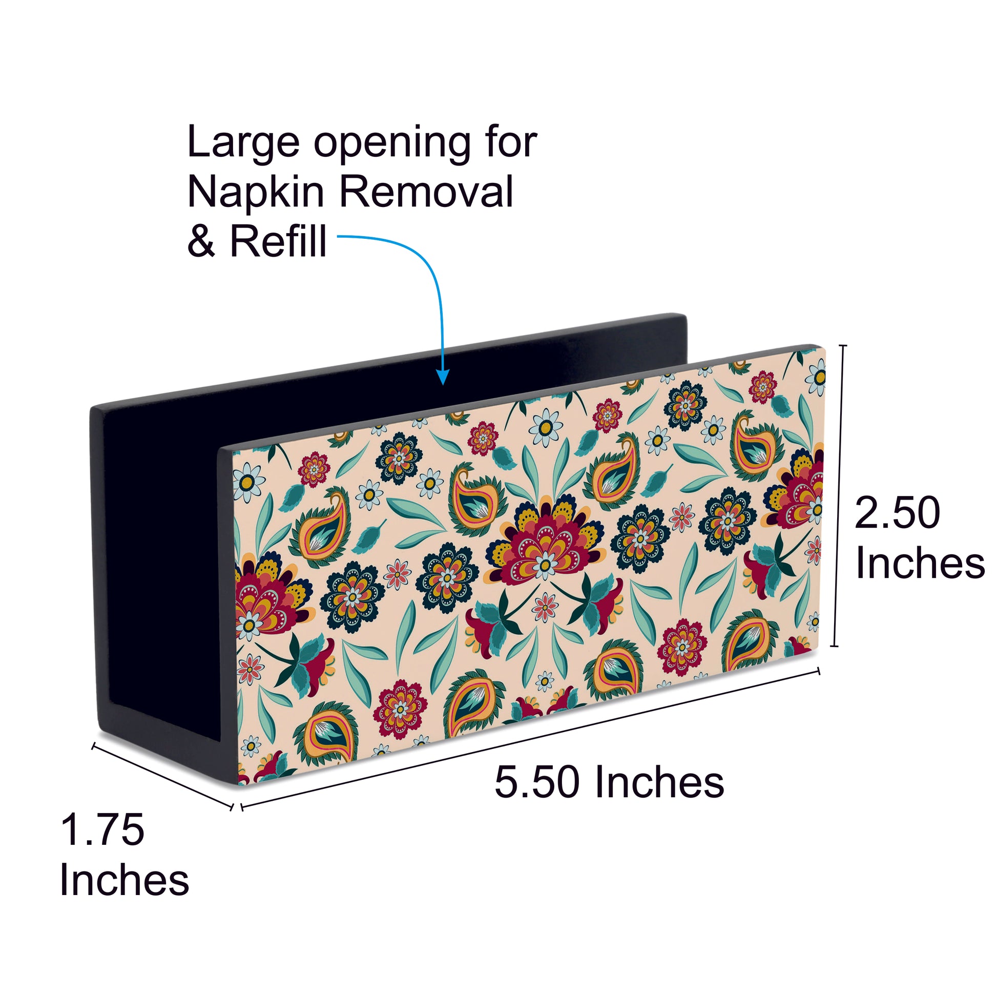 Aradhana Tissue Stand 1.5" x 5.5" x 2.5" - Dimension Image