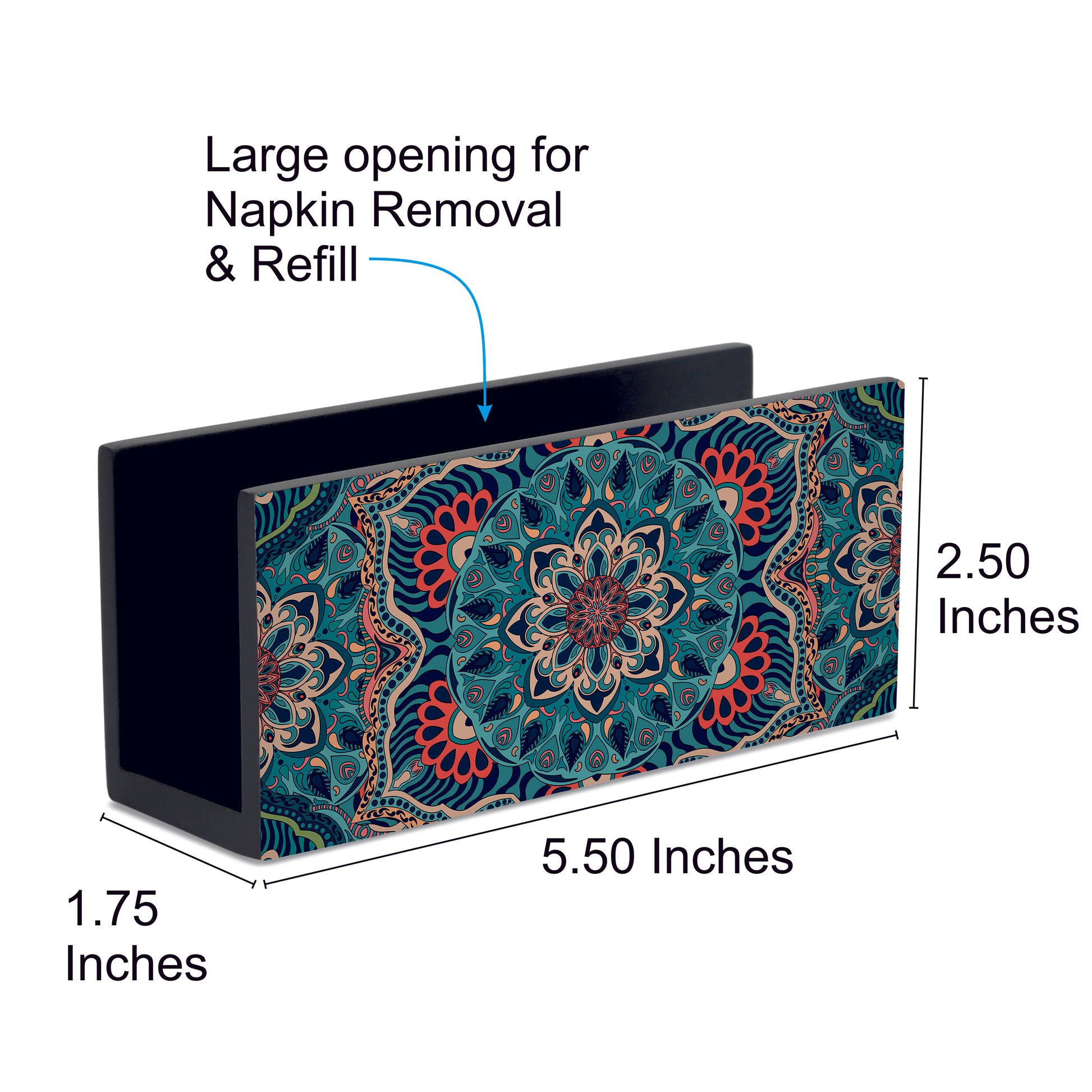 Sheesha Tissue Stand 1.5" x 5.5" x 2.5" - Dimension Image