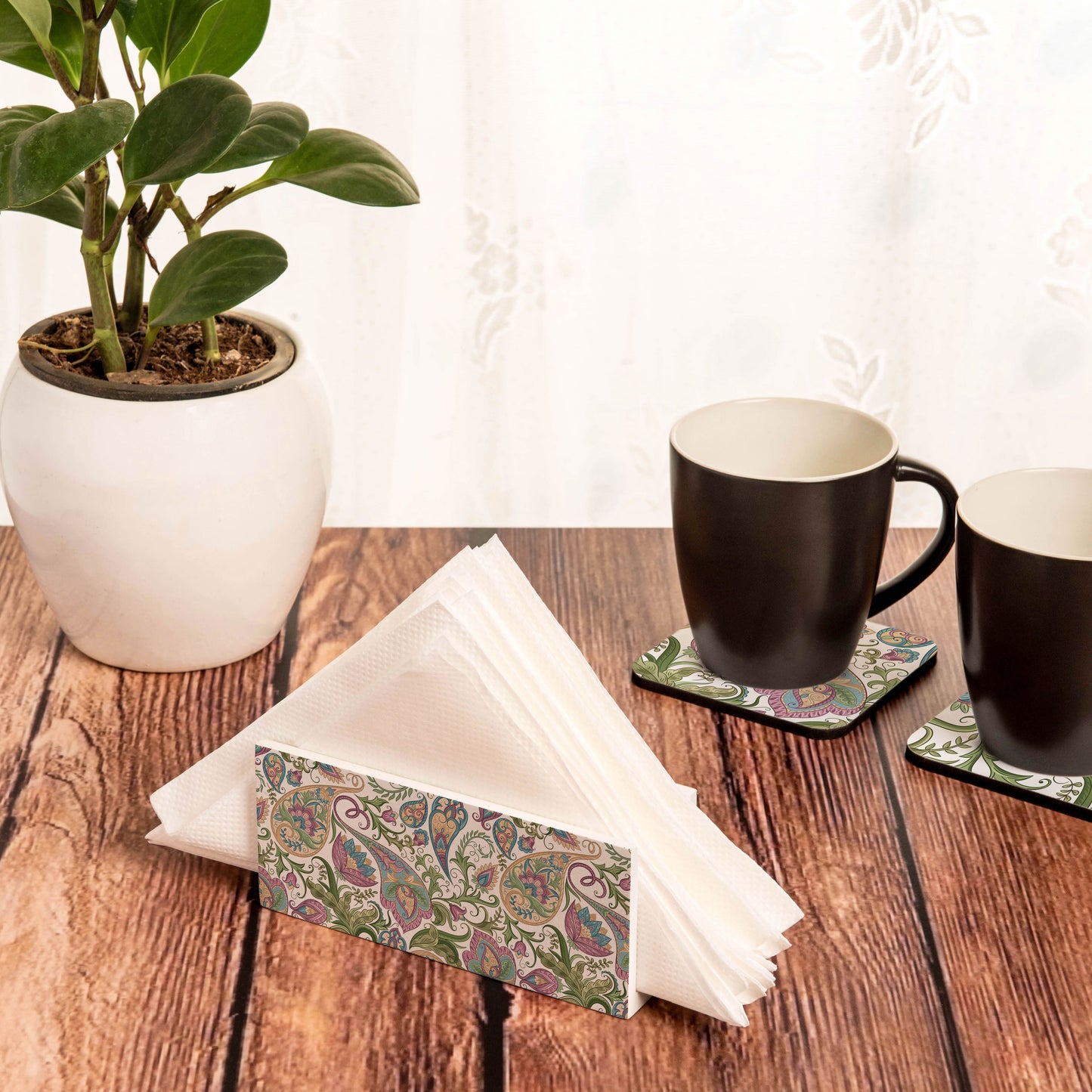 Sameera White Tissue Stand 1.5" x 5.5" x 2.5" - Lifestyle Image