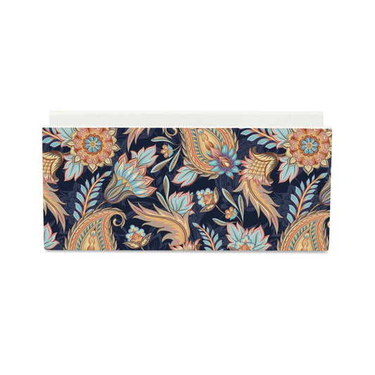 Oriental Paisley Navy Tissue Stand 1.5" x 5.5" x 2.5" - Main Image