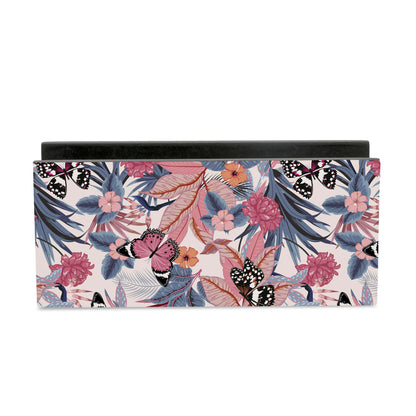 Grey Pink Butterflies Tissue Stand 1.5" x 5.5" x 2.5" - Main Image