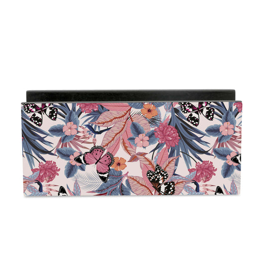 Grey Pink Butterflies Tissue Stand 1.5" x 5.5" x 2.5" - Main Image