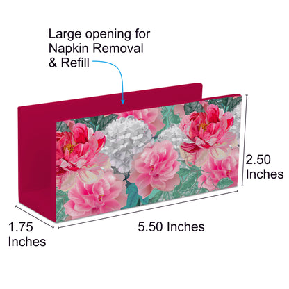 Red Chrysanthemums R Tissue Stand 1.5" x 5.5" x 2.5" - Dimension Image