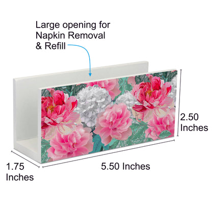 Red Chrysanthemums W Tissue Stand 1.5" x 5.5" x 2.5" - Dimension Image