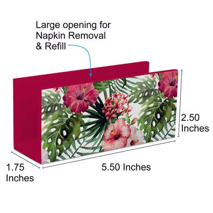 Tropical Hibiscus R Tissue Stand 1.5" x 5.5" x 2.5" - Dimension Image
