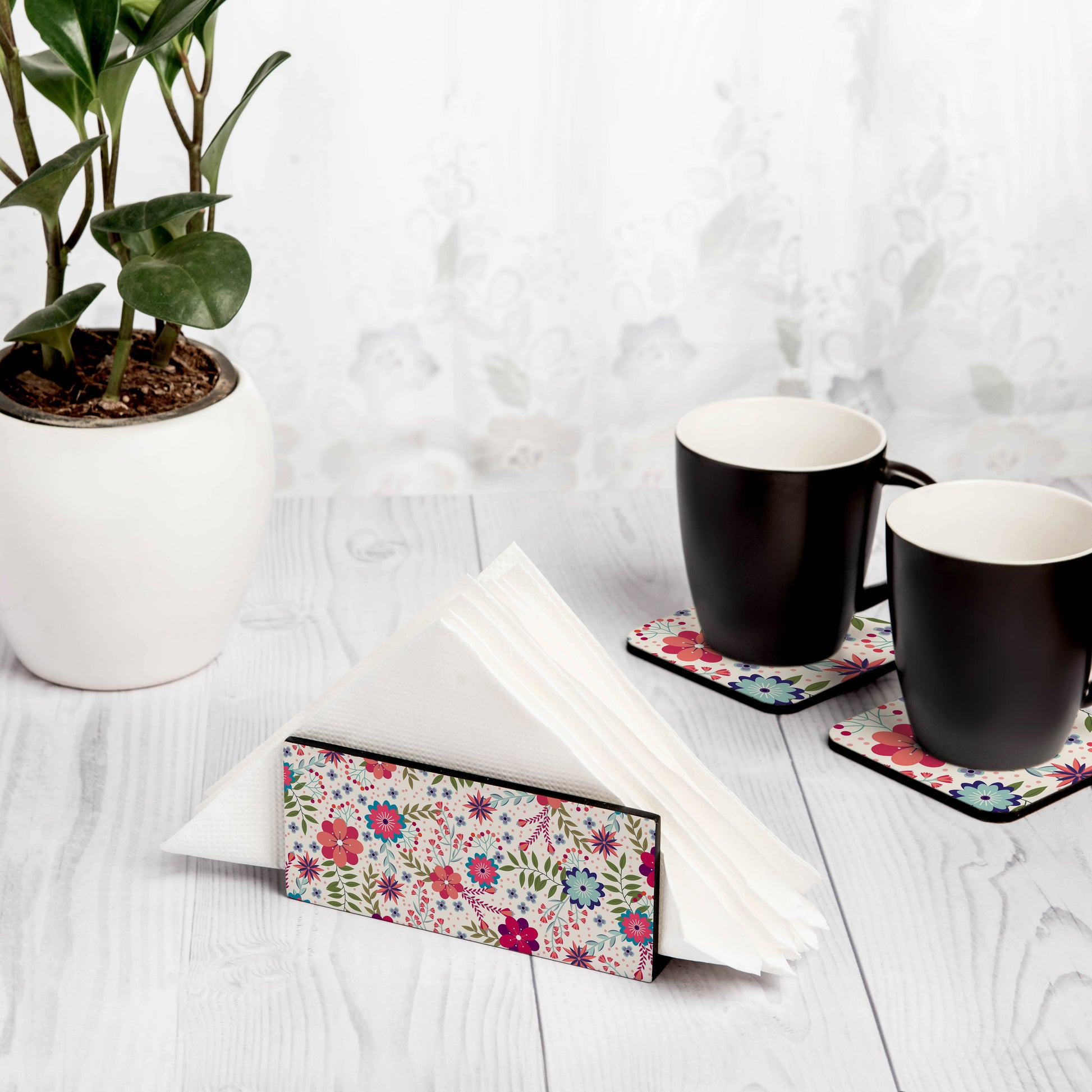 Teen Floral Tissue Stand 1.5" x 5.5" x 2.5" - LIfestyle Image