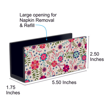 Teen Floral Tissue Stand 1.5" x 5.5" x 2.5" - Dimension Image