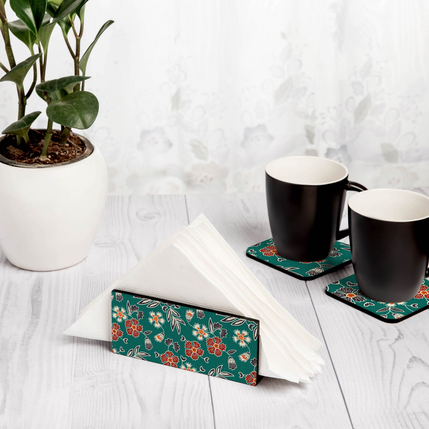 Emerald Batik Tissue Stand 1.5" x 5.5" x 2.5" - Lifestyle Image