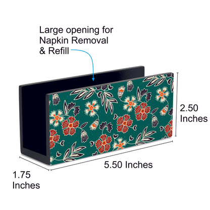 Emerald Batik Tissue Stand 1.5" x 5.5" x 2.5" - Dimension Image