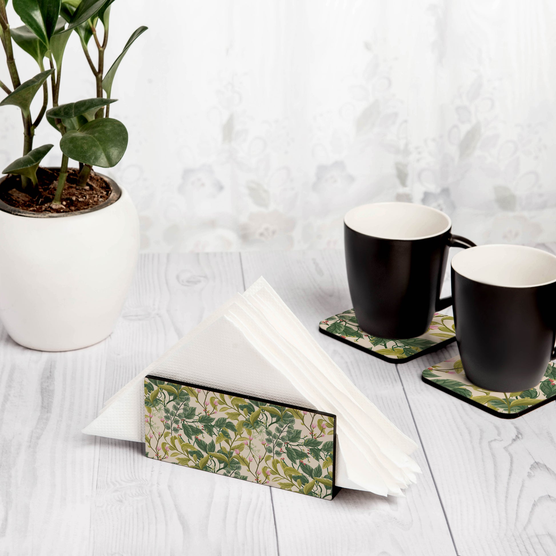 Vintage Floral Tissue Stand 1.5" x 5.5" x 2.5" - Lifestyle Image