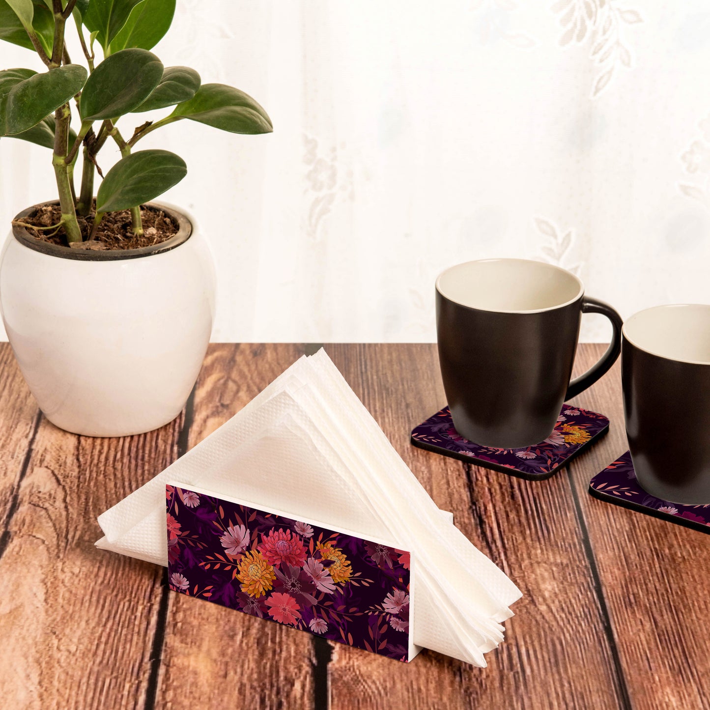 Autumn Garden Tissue Stand 1.5" x 5.5" x 2.5" - Lifestyle Image
