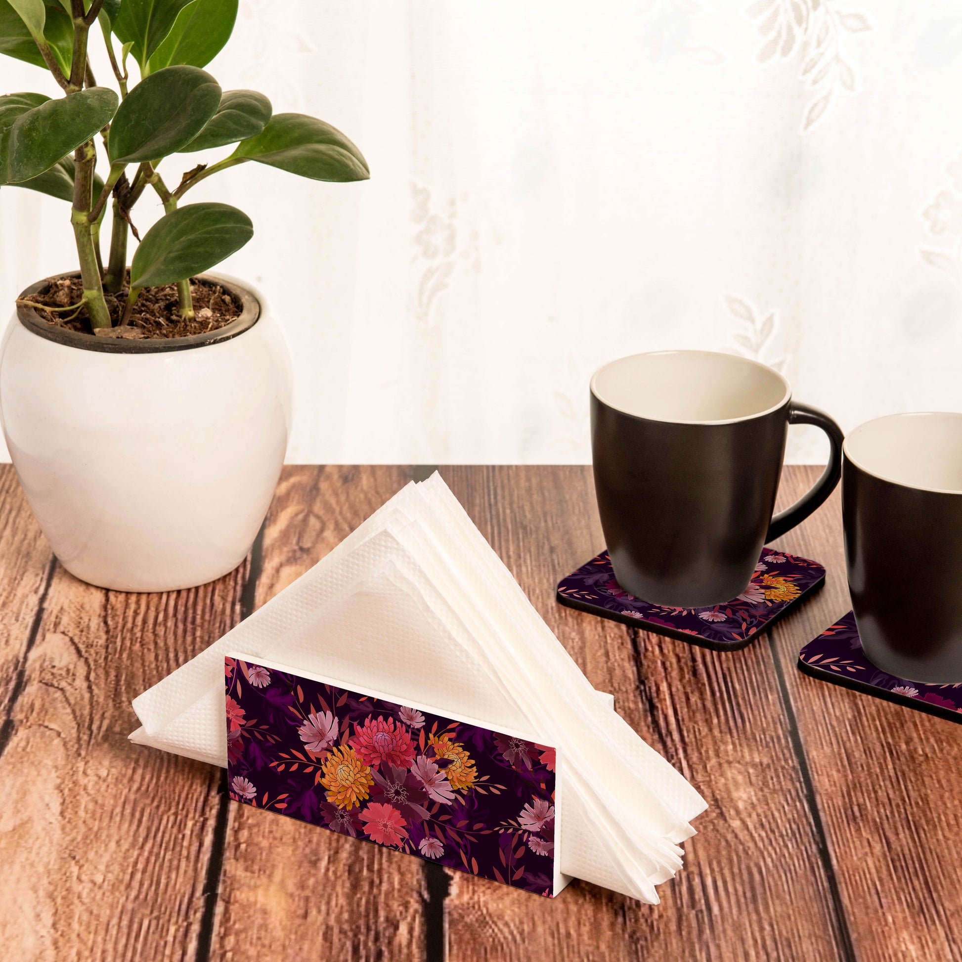 Autumn Garden Tissue Stand 1.5" x 5.5" x 2.5" - Lifestyle Image
