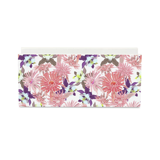 Pink Asters Tissue Stand 1.5" x 5.5" x 2.5" - Main Image