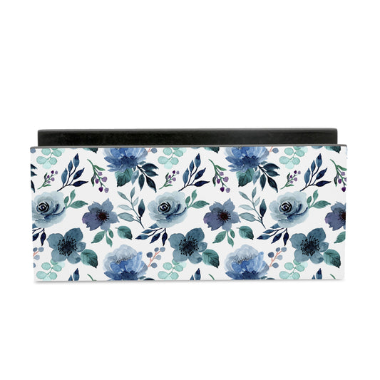 Indigo Flowers Tissue Stand 1.5" x 5.5" x 2.5" - Main Image